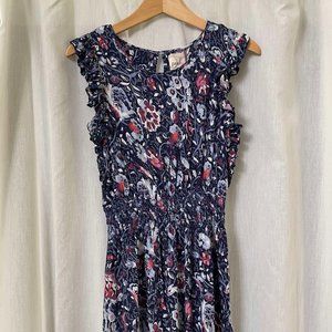 Peek girls floral elastic waist blue dress